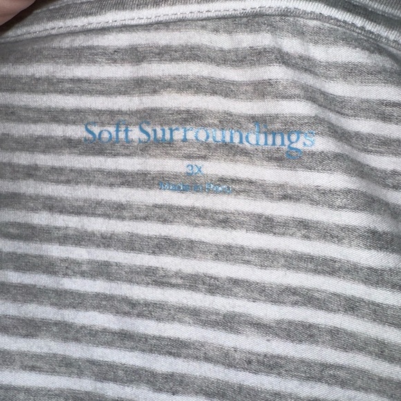 Soft Surroundings Striped Gray Long Sleeve Womens Top #1762 - Picture 7 of 8